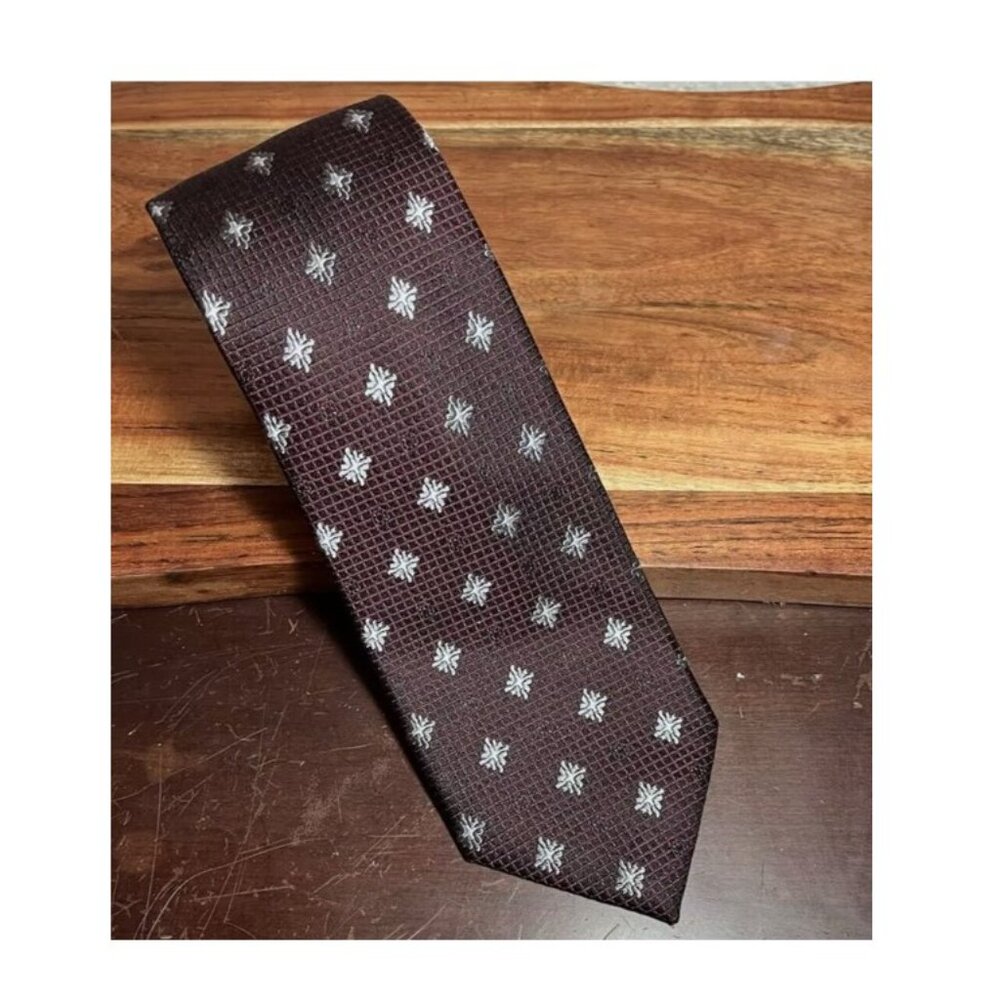 Pronto Uomo Platinum Mens Tie Necktie Designer 100% silk foulard star Woven 63"